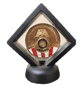 NPDF 25th Anniversary Challenge Coin in Display case Image
